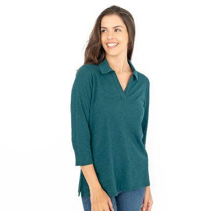 Seasalt Wavecrest Dark Green 3/4 Sleeve Top-Quality Brands Outlet-