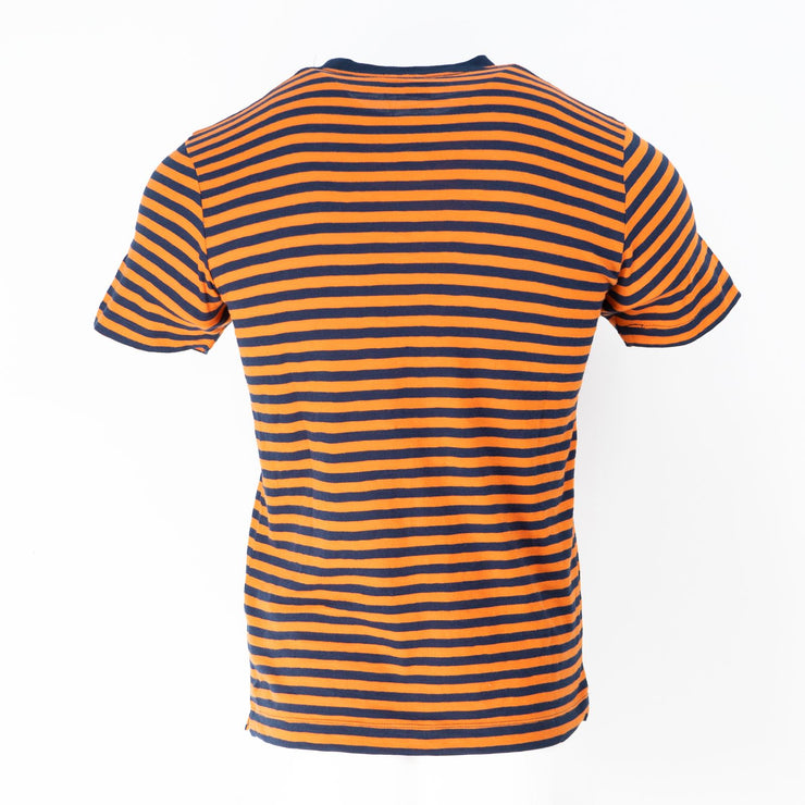 John Lewis Supima Cotton Orange Striped T-Shirt Casual Short Sleeve Jersey Tops