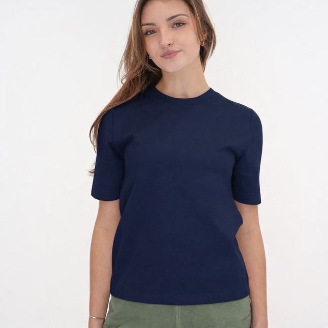 M&S Autograph Navy T-Shirts Short Sleeve-Quality Brands Outlet-