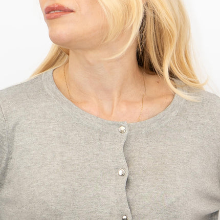 Dorothy Perkins Womens Cardigan Crew Neck Button Up Grey-Quality Brands Outlet-