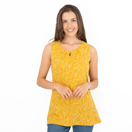 Seasalt Bright Beach Yellow Summer Vests Sleeveless Cotton Tops-Quality Brands Outlet-