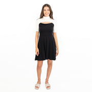 Karen Millen Black Short Sleeve Peep Hole Detail Summer Short Dresses