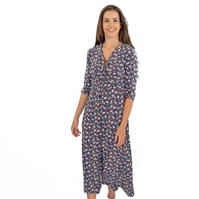 Seasalt Black Floral Chacewater Jersey Midi Dress-Quality Brands Outlet-