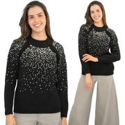 M&S Black Sequin Sparkle Jumper - Quality Brands Outlet