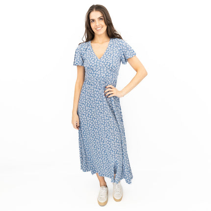 Seasalt Blue Chateaux Dress Floral Flower Net Whirl-Quality Brands Outlet-