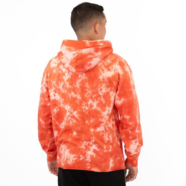 True Religion Mens Orange Tie Dye Pullover Hoodie Long Sleeve Tops - Quality Brands Outlet