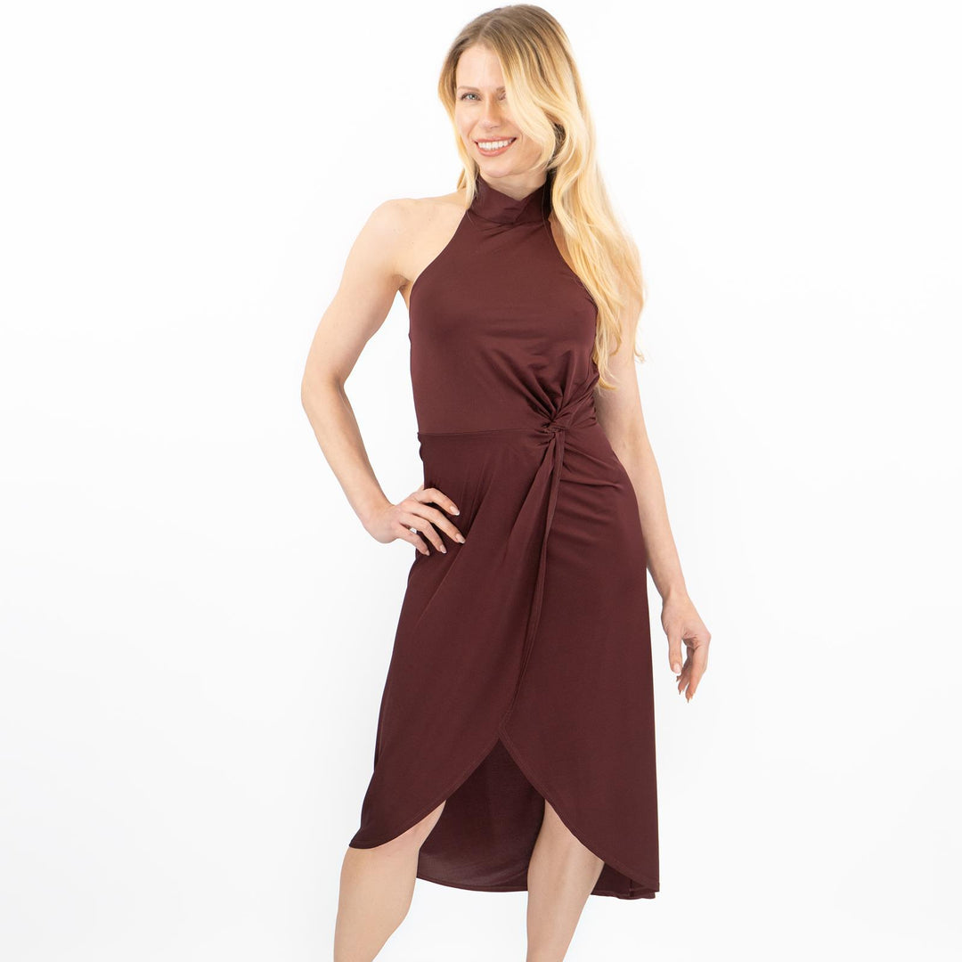 Ted Baker Halter Dress for Women - Elegant Wine Evening Wear  Quality  Brands Outlet