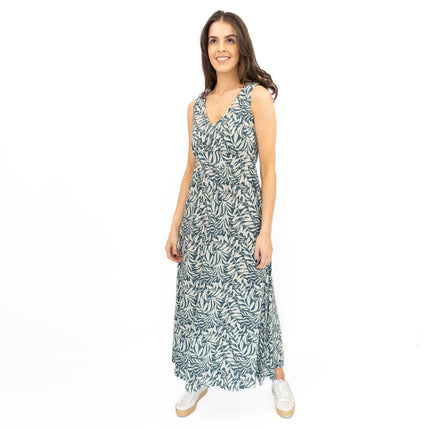 Seasalt Blue Polmanter Floral Maxi Dress Dune Fronds Pool-Quality Brands Outlet-