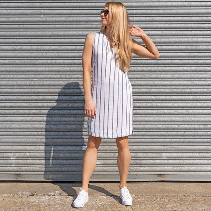 M&S Linen Blend Striped Sleeveless Dress