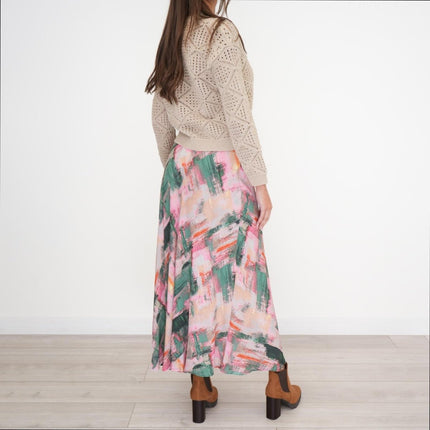 White Stuff Purple Floral Longer Length Midi Skirt-Quality Brands Outlet-