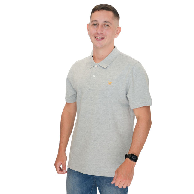 Crew Clothing Polo Shirt Classic Pique Cotton Grey-Quality Brands Outlet-