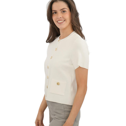 M&S Gold Button Short Sleeve Cardigan - Quality Brands Outlet