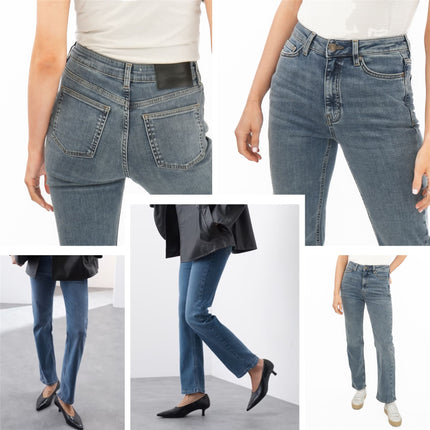 M&S Autograph Blue Jeans High Waist Straight Leg - Quality Brands Outlet