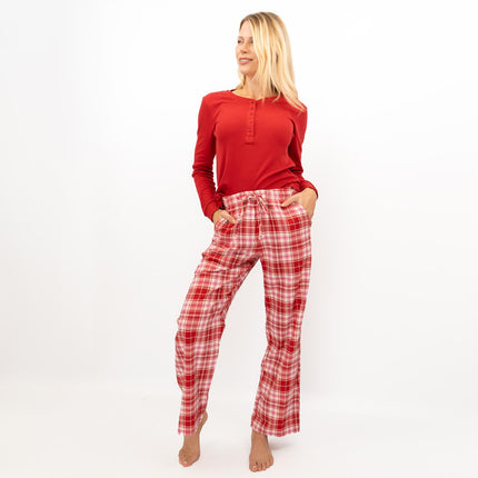 GAP Womens Flannel Sleep Set Pyjamas Red - Quality Brands Outlet