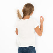 Girls Flamingo White T-Shirt Short Sleeve Tops