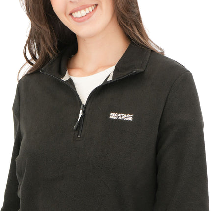 Regatta Black Sweethart Zip Neck Fleece-Quality Brands Outlet-