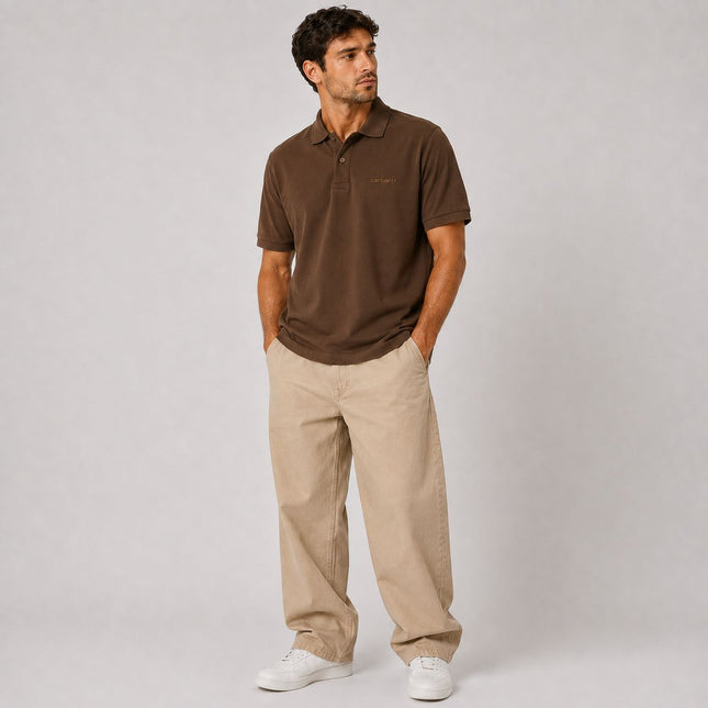 Mens Polos Short Sleeve Premium Brand Brown Polo Shirt