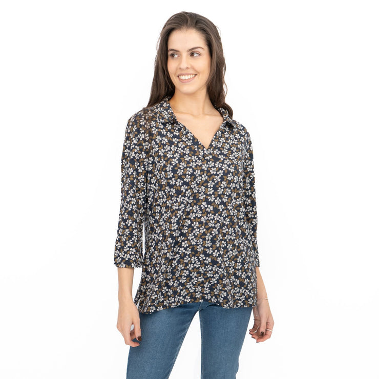 Seasalt Womens Wavecrest Shirt Navy Blue Cotton Jersey - Quality Brands Outlet