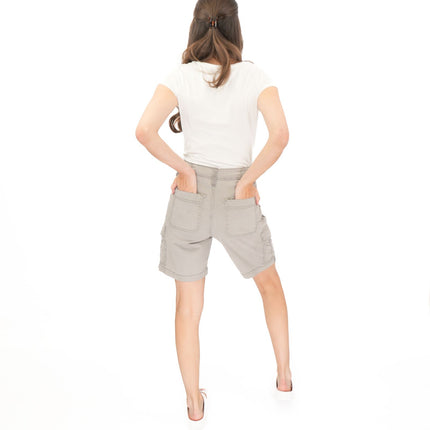 M&S Cargo Shorts Classic Cotton Lyocell Grey Easy Wear - Quality Brands Outlet