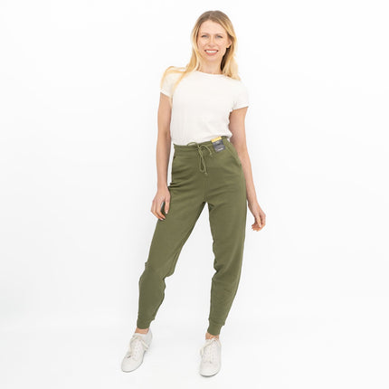 M&S Womens Classic Jogger Cotton Rich Olive Green