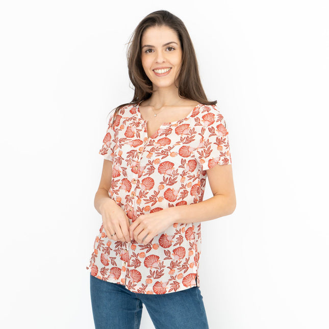 Seasalt Womens Spring Window Top Scallop Floral Chalk-Quality Brands Outlet-