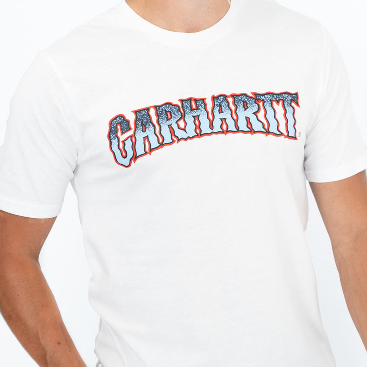 Carhartt WIP Mens Slow Script White Cotton T-shirt