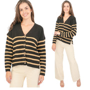 Nobody's Child Striped Ribbed Boxy Cardigan - Quality Brands Outlet