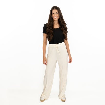 Coast Cream Stretch Drawstring Joggers Elasticated Waist Long Wide Leg Trousers-Quality Brands Outlet-