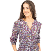 Seasalt Purple Fawn Dress Waisted Midi Organic Cotton - Quality Brands Outlet