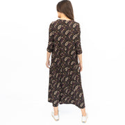 Seasalt Black Dress Tiered Line Strokes Midi - Quality Brands Outlet