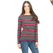 Crew Clothing Womens Top Ultimate Breton Stripe Red - Quality Brands Outlet