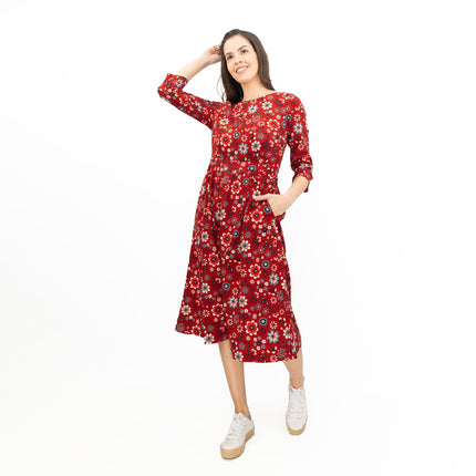 Seasalt Folksy Floral Dahlia Forestry Dress-Quality Brands Outlet-