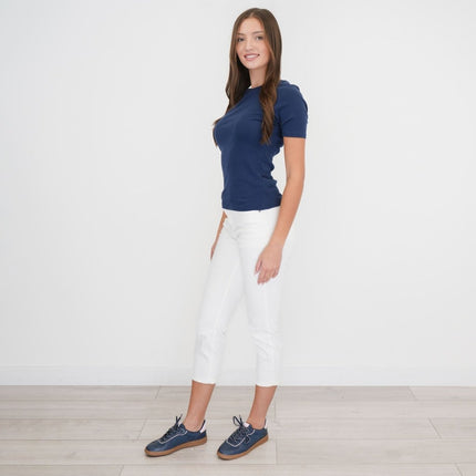 M&S Crop Slim Leg Jeans White-Quality Brands Outlet-