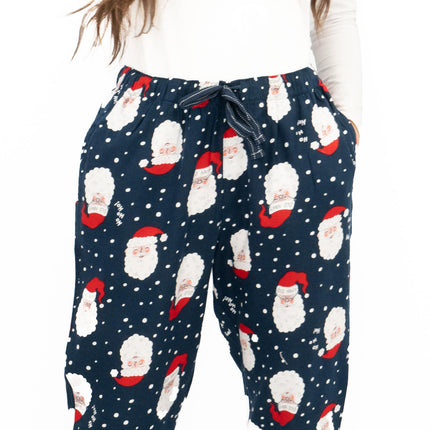 Old Navy Gap Womens Navy Santa Head Christmas Jogger Style Pyjama Bottoms Elasticated Waist Trousers-Quality Brands Outlet-
