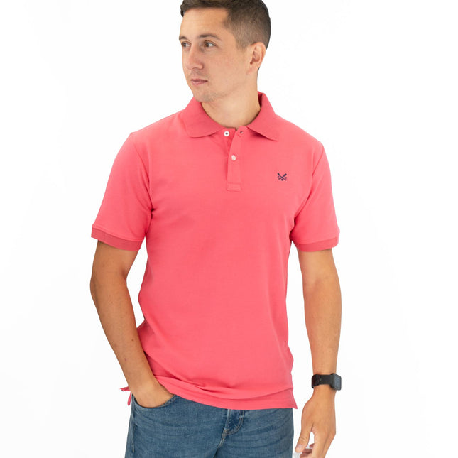 Crew Clothing Company Lightweight Polo Shirt Pink-Quality Brands Outlet-