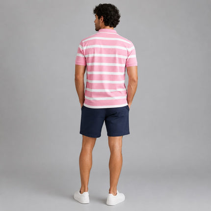 Joules Woody Striped Polo Shirt Navy Short Sleeve - Quality Brands Outlet