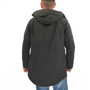 M&S Mac Raincoat Cotton Blend Hooded Black