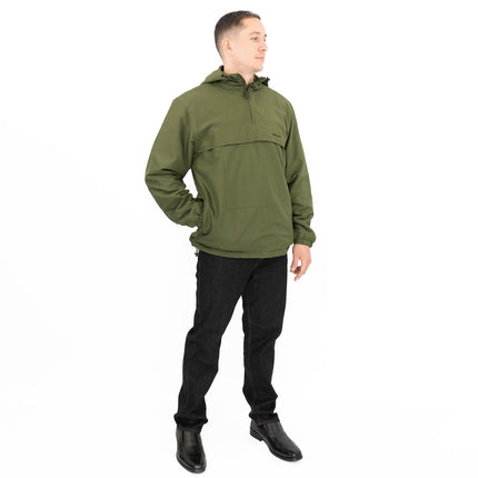 Mens Windbreaker Jackets Spring/Summer Green Lightweight Hooded with Pocket