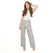 M&S Silver Metallic Wide Leg Jeans