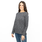 Crew Clothing Womens Navy Top Ultimate Breton Stripe Stars - Quality Brands Outlet