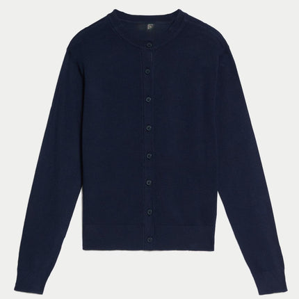 M&S Cardigan Classic Button Up Navy