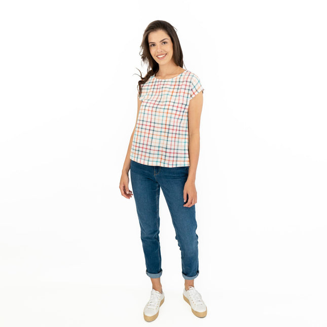 Seasalt Trendine Hills Cotton Linen Short Sleeve Blouse White Summer Tops-Quality Brands Outlet-