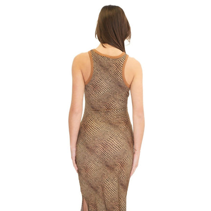 Lola Brown Midi Dress Sleeveless Jersey - Quality Brands Outlet