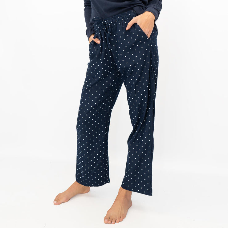 GAP Womens Flannel Sleep Set Pyjamas Navy Blue