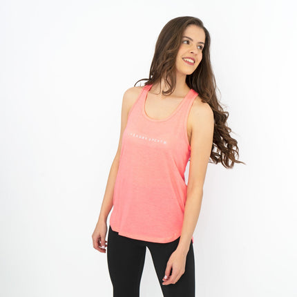 Superdry Studio Coral Pink Vest Sports Activewear Workout Gym Tops-Quality Brands Outlet-