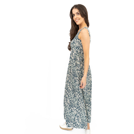 Seasalt Blue Polmanter Floral Maxi Dress Dune Fronds Pool-Quality Brands Outlet-