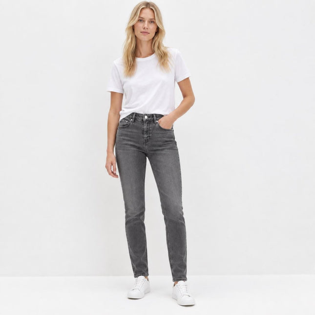 Womens Jeans Lily Slim Fit Stretch Jeans – Charcoal-Quality Brands Outlet-
