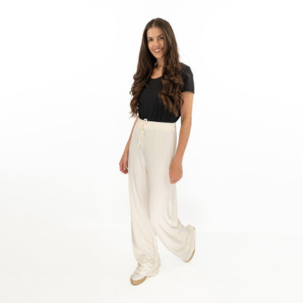 Coast Cream Stretch Drawstring Joggers Elasticated Waist Long Wide Leg Trousers-Quality Brands Outlet-
