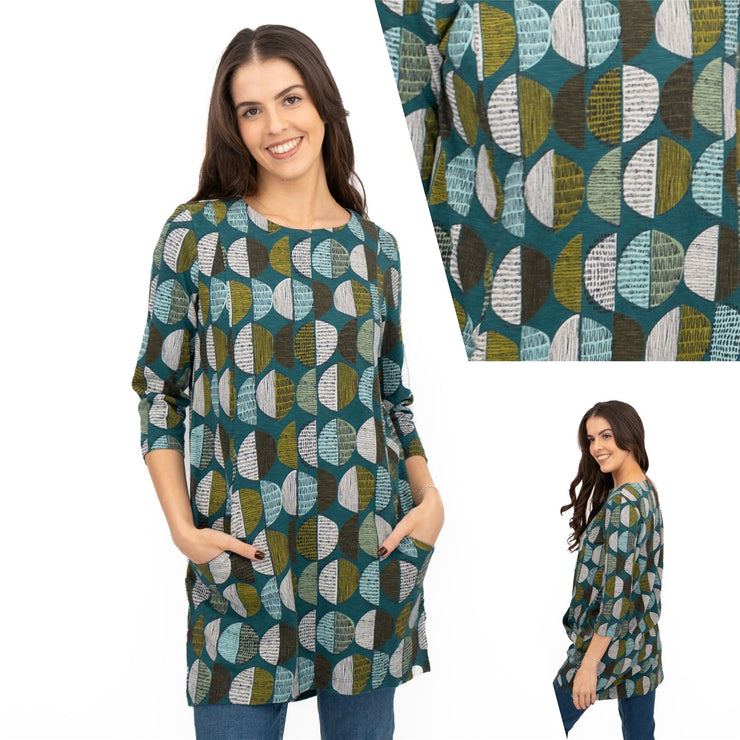 Seasalt Tunic Shore Foraging Longline Top Cotton 3/4 Sleeve - Quality Brands Outlet