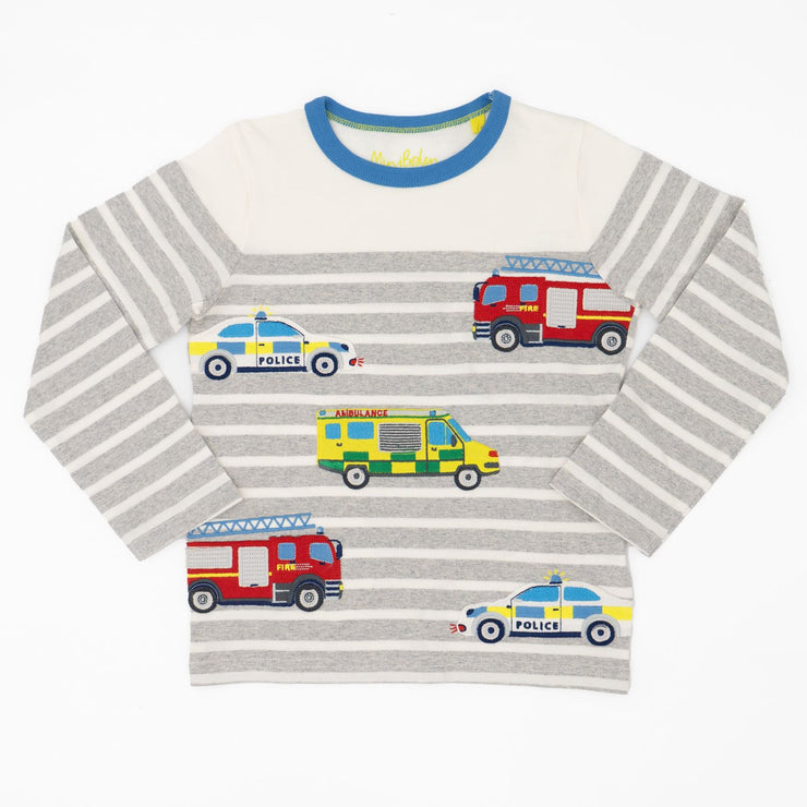 Mini Boden Boys Gresy Striped T-Shirts Long Sleeve Tops - Quality Brands Outlet